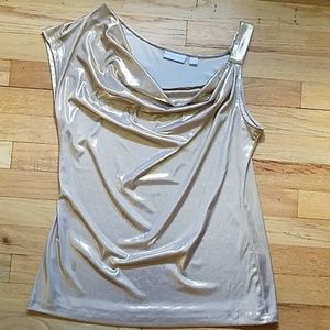 NWT NY & Company Metallic Gold Top - Large